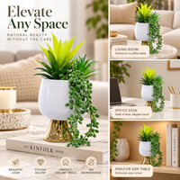 Premium Artificial Beautiful Flower Pot Home Decor, Decorative Home Item / Tabletop Statue / Luxury Flower Showpiece for Living Room, Office & Gifting