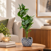 Premium Artificial Beautiful Flower Pot Home Decor, Decorative Home Item / Tabletop Statue / Luxury Flower Showpiece for Living Room, Office & Gifting