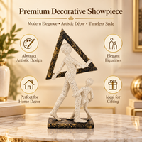 Anupam Premium Parent & Child Journey Showpiece with Antique Triangle Frame | Modern Family Home & Office Décor