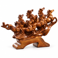 Anupam Premium Seven Running Horses Decorative Showpiece with Premium Wood-Finish Look | Home & Office Décor
