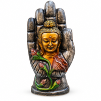 Anupam Premium Buddha in Blessing Hand Decorative Showpiece with Lotus Design | Premium Home & Office Decor
