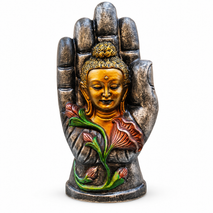 Anupam Premium Buddha in Blessing Hand Decorative Showpiece with Lotus Design | Premium Home & Office Decor