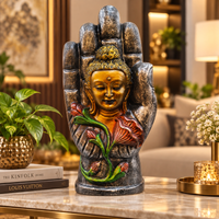 Anupam Premium Buddha in Blessing Hand Decorative Showpiece with Lotus Design | Premium Home & Office Decor