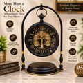 Anupam Premium Vintage Roman Numeral Table Clock with Decorative Gear Design – Black & Gold Luxury Desk Clock