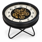 Anupam Luxury Gear Design Table Clock with Metal Stand | Premium Black & Gold Decorative Clock - Floor Clock