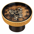 Anupam Luxury Gear Design Table Clock with Gold Textured Frame | Premium Decorative Statement Clock