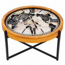 Anupam Pregents Vintage Gear Design Table Clock with Wooden Frame & Metal Stand | Premium Decorative Clock