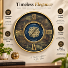 Anupam Luxury Black & Gold Gear Design Wall Clock with Roman Numerals | Premium Decorative Statement Clock