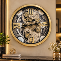 Anupam Premium Luxury Gold Gear Design Wall Clock with Roman Numerals | Premium Vintage Decorative Clock