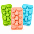 Anupam 3 Pcs Silicone Fruit Shape Ice Maker Set – Food Grade Reusable Ice Cube Tray for Drinks, Juices & Chocolates