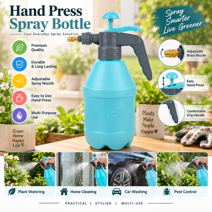 Anupam Pregents Handheld Pressure Sprayer Bottle with Adjustable Brass Nozzle | Multipurpose Garden & Cleaning Spray Pump