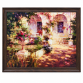 Anupam Blooming Garden Villa Framed Wall Painting – Premium Multicolour Home Decor Artwork, Size - 31 × 23 Inch