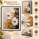 Anupam Premium 3D Embossed White Floral Metal Frame Painting | Wall Painting Photo Frame for Home Decor Gift Items– 20 x 16 Inch