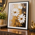 Anupam Premium 3D Embossed White Floral Metal Frame Painting | Wall Painting Photo Frame for Home Decor Gift Items– 20 x 16 Inch