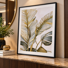 Anupam Premium 3D Embossed Tropical Leaf Metal Frame Painting | Wall Painting Home Decor Gift Items– 20 x 16 Inch