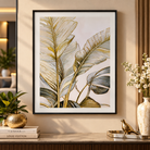 Anupam Premium 3D Embossed Tropical Leaf Metal Frame Painting | Wall Painting Home Decor Gift Items– 20 x 16 Inch