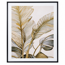 Anupam Premium 3D Embossed Tropical Leaf Metal Frame Painting | Wall Painting Home Decor Gift Items– 20 x 16 Inch