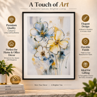 Anupam Premium 3D Embossed Blue & Gold Floral Metal Framed Painting | Wall Painting for Home Decor Gift Items – 28 x 20 Inch