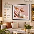 Anupam Premium 3D Embossed Vase & Botanical Metal Frame Painting | Wall Painting For Home Decor Gift Items – 28 x 20 Inch