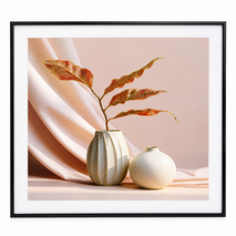 Anupam Premium 3D Embossed Vase & Botanical Metal Frame Painting | Wall Painting For Home Decor Gift Items – 28 x 20 Inch