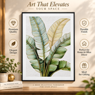 Anupam Premium 3D Embossed Tropical Banana Leaf Metal Frame Painting | Wall Photo Frame– 28 x 20 Inch (Multicolor