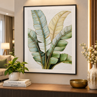 Anupam Premium 3D Embossed Tropical Banana Leaf Metal Frame Painting | Wall Photo Frame– 28 x 20 Inch (Multicolor