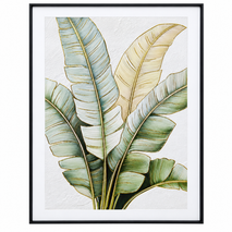 Anupam Premium 3D Embossed Tropical Banana Leaf Metal Frame Painting | Wall Photo Frame– 28 x 20 Inch (Multicolor