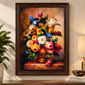 Anupam Premium Floral Bouquet Metal Framed Wall Painting – 18 x 26 Inch Elegant Flower Wall Art for Living Room & Home Decor