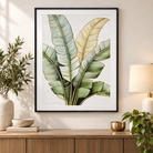 Anupam Premium 3D Embossed Tropical Banana Leaf Metal Frame Painting | Wall Photo Frame– 28 x 20 Inch (Multicolor