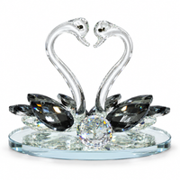 Anupam Premium Crystal Swan Couple Showpiece with Heart Design | Luxury Home Decor & Gifting