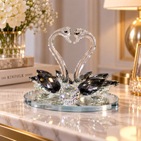 Anupam Premium Crystal Swan Couple Showpiece with Heart Design | Luxury Home Decor & Gifting