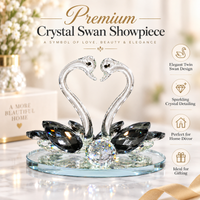 Anupam Premium Crystal Swan Couple Showpiece with Heart Design | Luxury Home Decor & Gifting