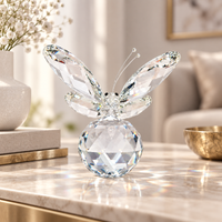 Anupam Premium Crystal Butterfly Showpiece | Elegant Home Decor Table Accent Best Gift Items - Pack of 1