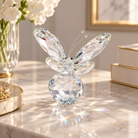 Anupam Premium Crystal Butterfly Showpiece | Elegant Home Decor Table Accent Best Gift Items - Pack of 1