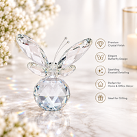 Anupam Premium Crystal Butterfly Showpiece | Elegant Home Decor Table Accent Best Gift Items - Pack of 1