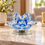 Anupam Premium Blue Crystal Lotus Decorative Showpiece with Glass Base | Luxury Home & Office Decor