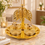 Anupam Premium Golden Double Jar Dry Fruit Serving Set with Decorative Palm Stand | Luxury Table Decor Gift Items