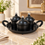 Anupam Premium 3-Piece Black Serving Bowl Set with Decorative Tray | Luxury Tableware Gift Items - Pack of 4