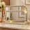 Anupam Luxury Gold Decorative Tray Set of 2 with Textured Wavy Border for Home Decor, Serving and Premium Gifting
