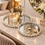 Anupam Luxury Silver Mirror Decorative Tray Set of 2 with Textured Wavy Border for Home Decor, Vanity Styling and Premium Gifting