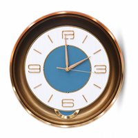 Round Wall Clock, Golden & White Decorative Analog Clock / Modern Designer Wall Clock / Home, Living Room & Office Décor