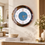 Round Wall Clock, Golden & White Decorative Analog Clock / Modern Designer Wall Clock / Home, Living Room & Office Décor