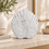 Anupam Premium Alluring White Shell-Inspired Ceramic Decorative Vase without Flower Stick - White (Pack of 1)