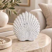 Anupam Premium Alluring White Shell-Inspired Ceramic Decorative Vase without Flower Stick - White (Pack of 1)
