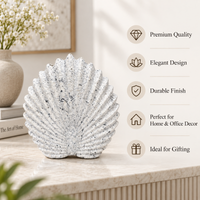 Anupam Premium Alluring White Shell-Inspired Ceramic Decorative Vase without Flower Stick - White (Pack of 1)