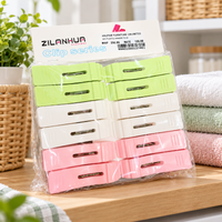 Anupam Premium Plastic Clothes Hanger Clips Pack of 12 | Strong Laundry Drying Clips with Metal Spring for Clothes, Towels & Household Use