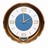 Premium Exquisite Round Decorative Wall Clock with Blue Dial for Home & Office