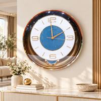 Premium Exquisite Round Decorative Wall Clock with Blue Dial for Home & Office