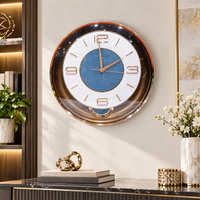 Premium Exquisite Round Decorative Wall Clock with Blue Dial for Home & Office