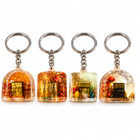 Anupam Mini Religious Glitter Combo Keychain with Metal Ring | Transparent Decorative Spiritual Key Chain for Keys, Bags, Gifting & Return Gifts